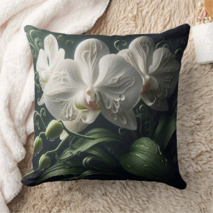 Coussin Floral Orchidée blanche