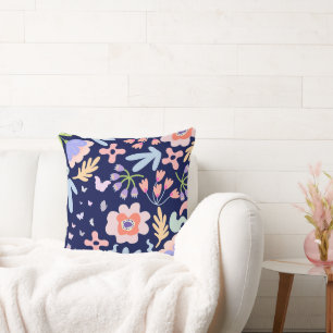 Coussin Floral & Papillon À L'Oreiller De Printemps