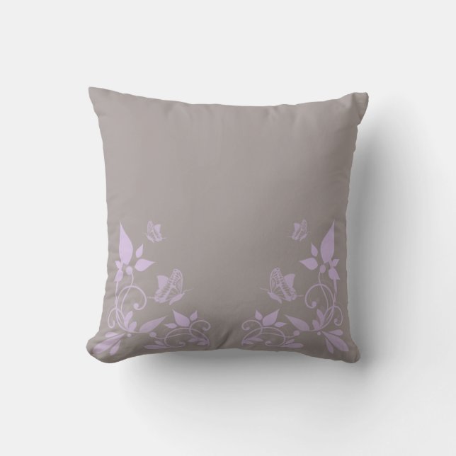 Coussin floral papillon Lilac (Recto)