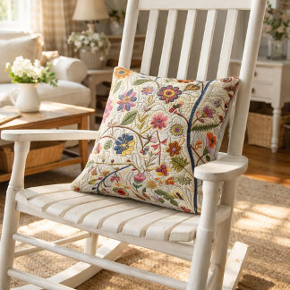 Coussin Floral Patchwork Design
