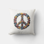 Coussin Floral Peace Sign Pillow (Recto)