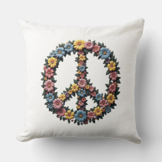 Coussin Floral Peace Symbol