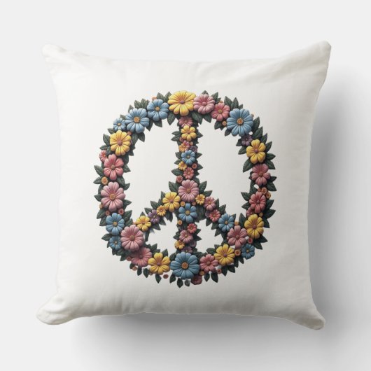 Coussin Floral Peace Symbol (Recto)