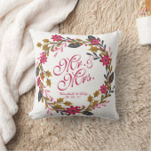 Coussin floral personnalisé de mariage de Noël (Couverture)
