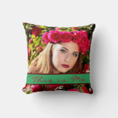 Coussin Floral Pétale Ressort rouge Flore rose Épervier (Recto)