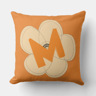Coussin floral Pop couleur orange brillant