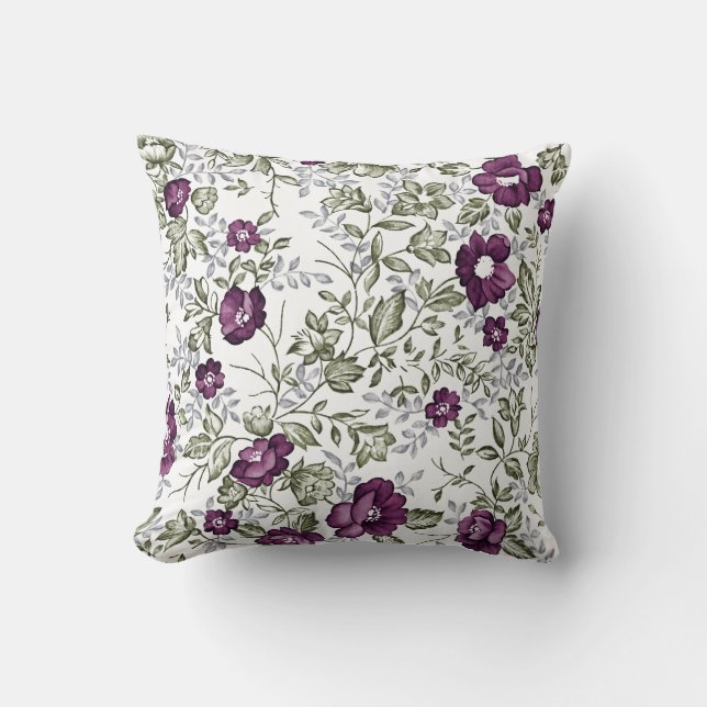 Coussin Floral pourpre (Recto)