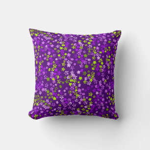 Coussin Floral psychédélique vintage de point de