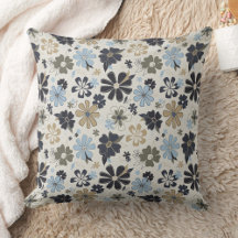 Floral Retro Motif bleu Tan