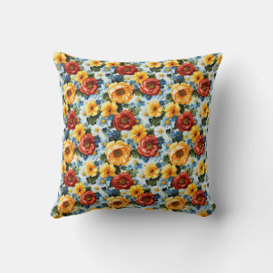 Coussin Floral romantique avec jardin d'été design