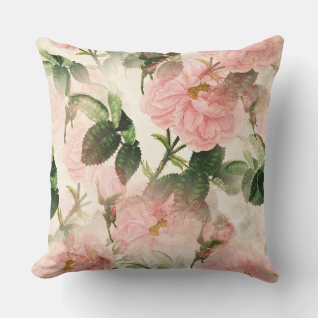 Coussin Floral rose (Recto)