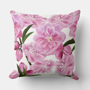Coussin Floral rose/Coussin floral orange réversible