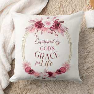 Coussin Floral rose Équipé par Dieux Grace Inspirational