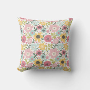Coussin Floral rose jaune