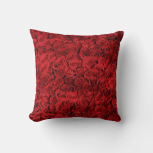 Coussin Floral rose rouge Vintage décoratif