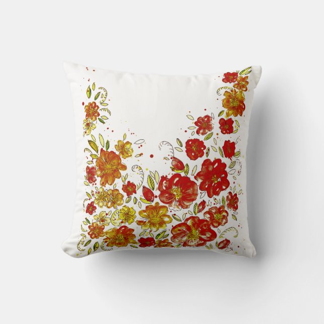 Coussin Floral rouge (Recto)