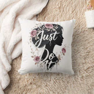 Coussin Floral Silhouette Just Do It on Throw Pillow