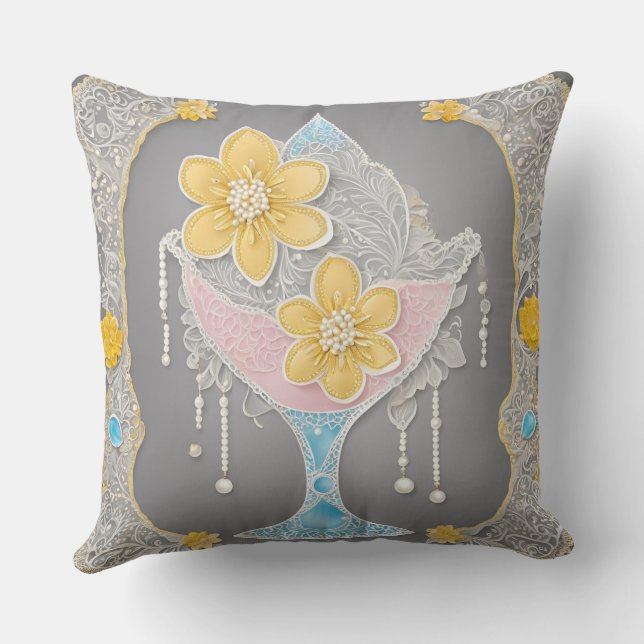 Coussin Floral Silver Cup art IA  (Verso)