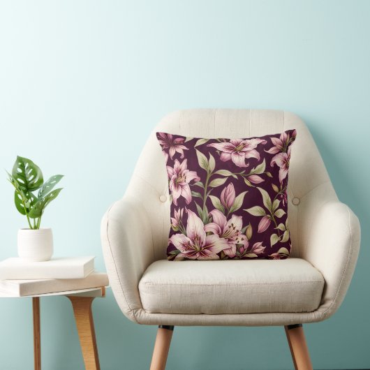 Coussin Floral Throw Pillow (Chaise)