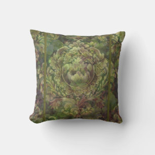 Coussin Floral vert olive tendance