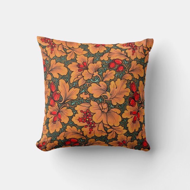 Coussin Floral victorien et feuille Motif Nature Art (Recto)