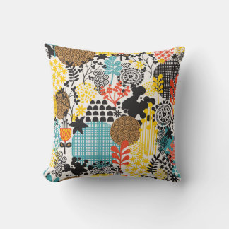 Coussin Floral vintage : Arrière - plan d'herbe sans joint
