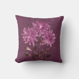 Coussin Floral vintage Brown pourpre