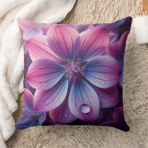Coussin Floral Violet et Fleur Lilac rose