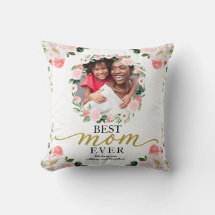 Coussin Floral Wreath Meilleure Maman Jour des mères