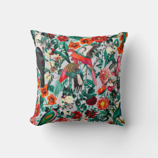 COUSSIN FLORALE ET OISEAUX XIV-II