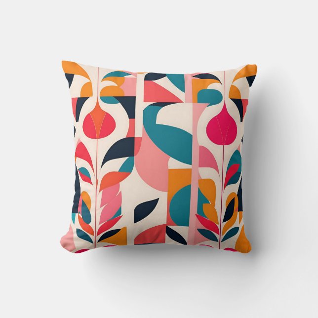 Coussin Flore Bold Bauhaus : Conception géométrique vive (Recto)