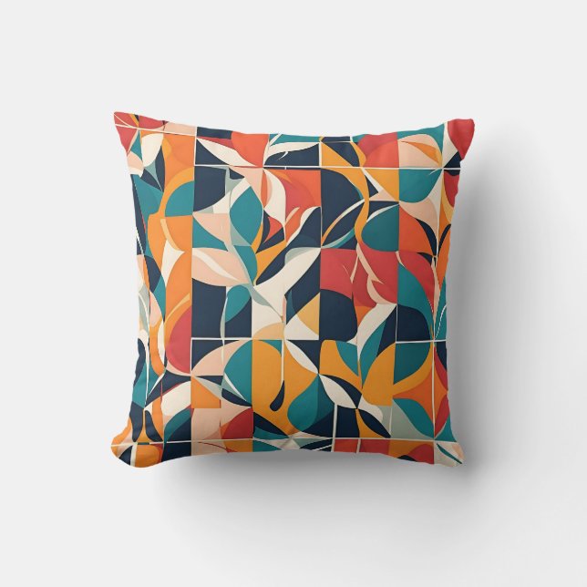 Coussin Flore Bold Bauhaus : Conception géométrique vive (Recto)