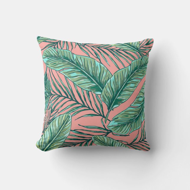 Coussin Flore de la jungle tropicale : Palm Feuille Motif (Recto)