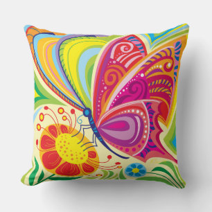 Coussin Flore ondoyante ensoleillée