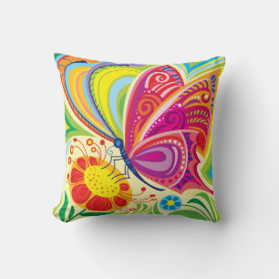 Coussin Flore ondoyante ensoleillée