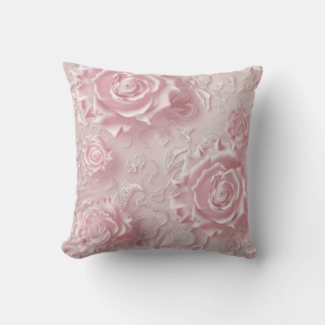 Coussin Flore Rose 3D intégrée (Recto)