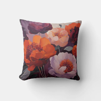 Coussin Flore rouge gras Orange