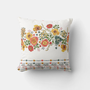 Coussin Flore stylisée : Aquarelle Design sans joint.