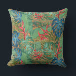 Coussin Flore tropicale<br><div class="desc">Des fleurs tropicales et des feuilles sur motif tressé en osier font des coussins d'été élégants. CORRESPONDRE des articles dans notre magasin.</div>