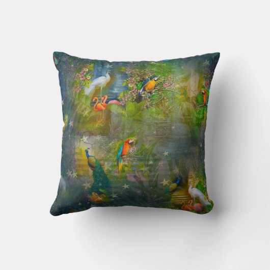 Coussin Flore tropicale Paradis & Parrots (Verso)