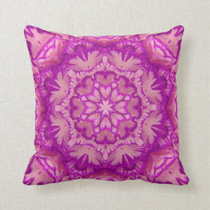 Coussin Flore victorienne magenta et rose