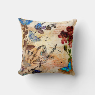 Coussin Flore Vintage de papillons