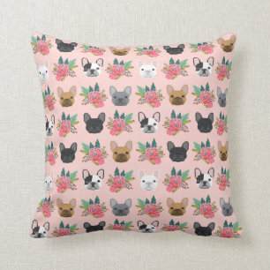 Coussin Flores roses de Bulldog en France