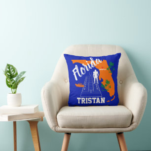 Coussin Floride Bleu et Orange football Jeter l'oreiller