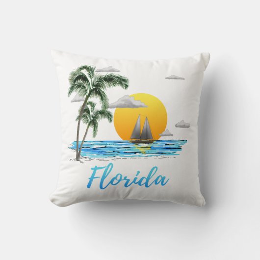 Coussin Floride Océan Sunset (Recto)