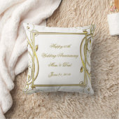 Coussin Florish Gold White 50e anniversaire Mariage (Couverture)