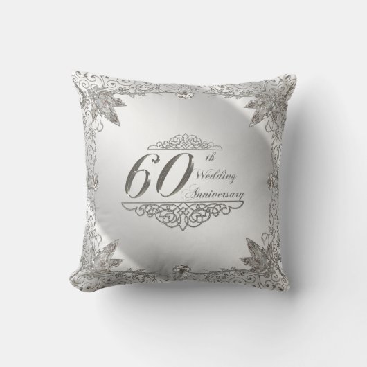 Coussin Flourish 60th Diamond Anniversary Throw Pillow (Recto)