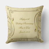 Coussin Flourish Gold 50e Anniversaire de Mariage (Verso)