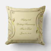 Coussin Flourish Gold 50e Anniversaire de Mariage (Recto)
