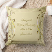 Coussin Flourish Or 50e Anniversaire de Mariage (Couverture)